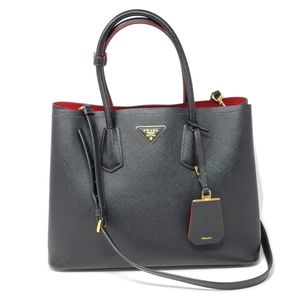 AuthPrada Cuir Double Saffiano Large Crossbody Bag